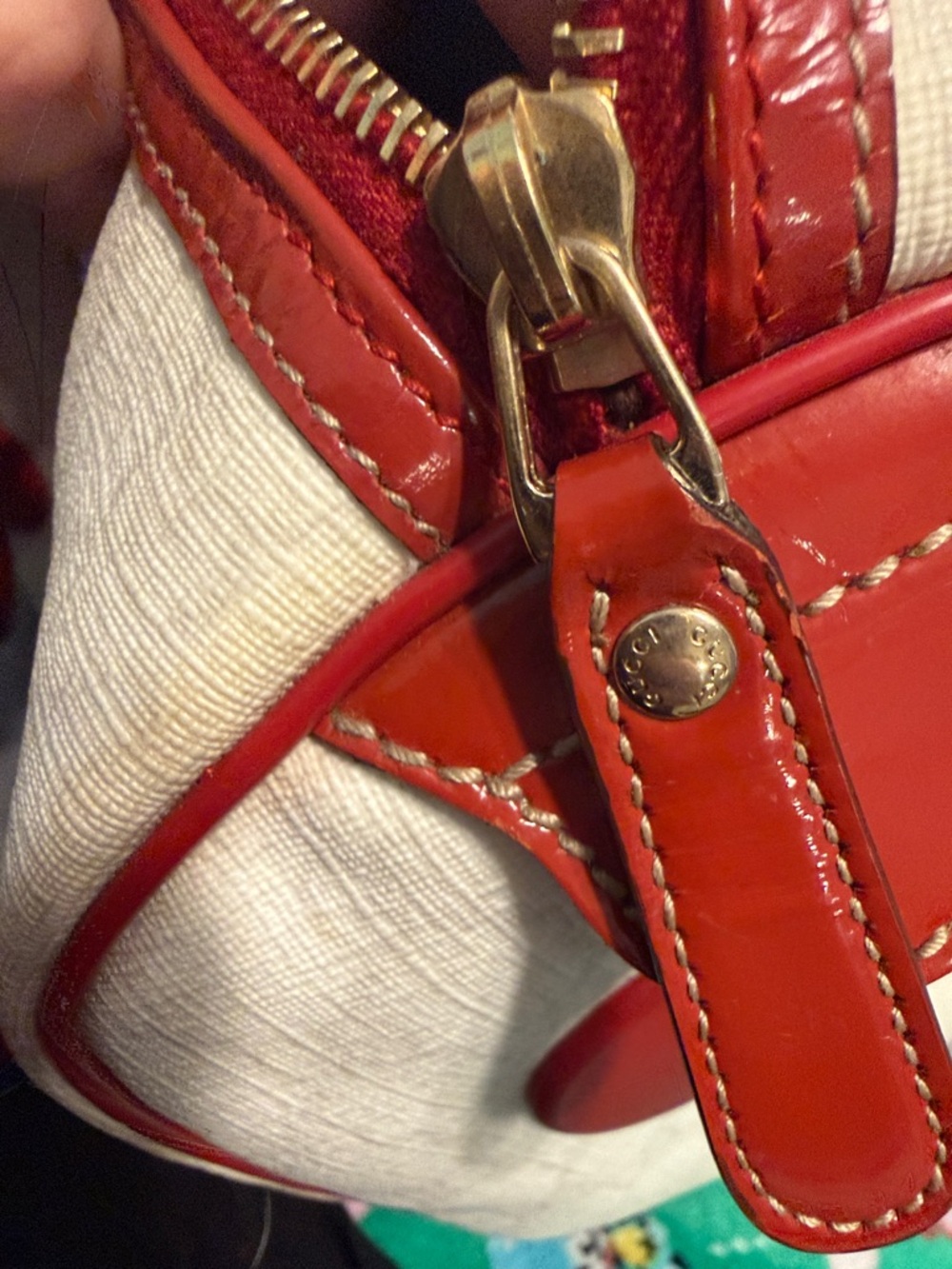 Authentic Gucci Boston Bag with Red and Black Heart Appliqués - Picture 9 of 11